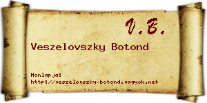 Veszelovszky Botond névjegykártya